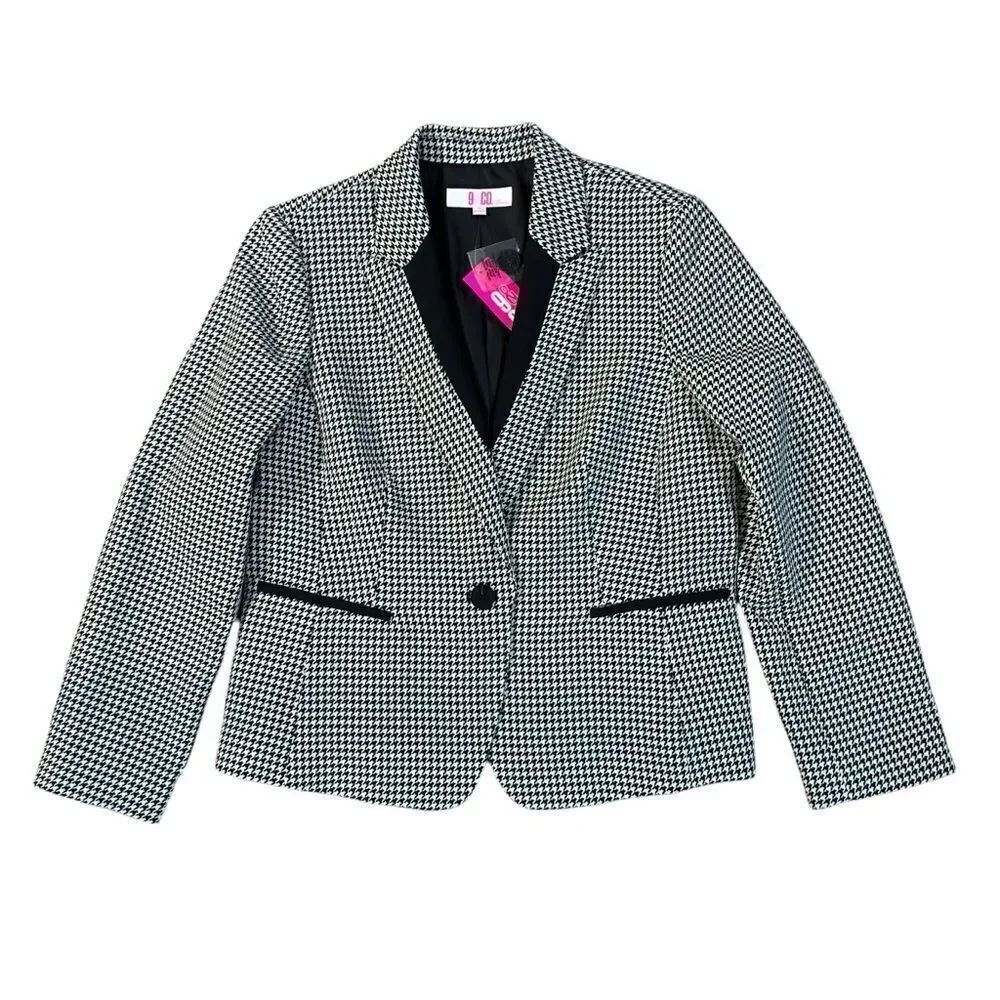 9 & Co Houndstooth Blazer Jacket Size 16 NWT
